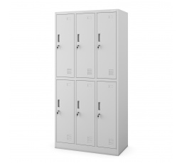 Šatní skriňa sivá: s 6 boxmi IGOR, 900 x 1850 x 450 mm