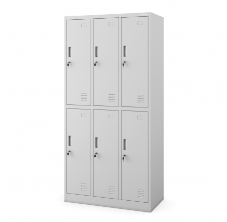 Šatní skriňa sivá: s 6 boxmi IGOR, 900 x 1850 x 450 mm Šatní skriňa sivá: s 6 boxmi IGOR, 900 x 1850 x 450 mm