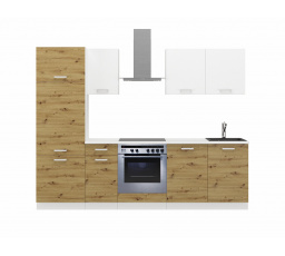 Kuchynská linka TONI 260 cm, Dub Artisan/Biela
