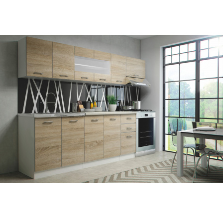 PERLA 260 - KUCHYŇA - SONOMA/BIELA (12p=1sada)
