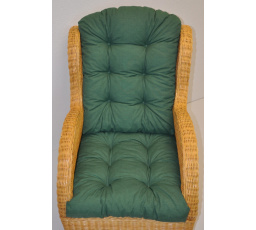 Vankúš pre ratanové kreslo - tmavozelená látka