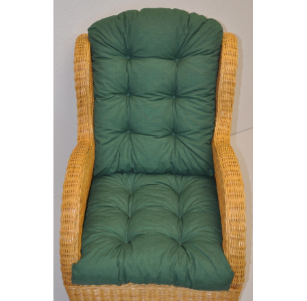 Vankúš pre ratanové kreslo - tmavozelená látka