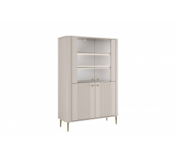 VESPER VITRÍNA 103 4D - kašmír mdf / kašmír / zlaté nohy