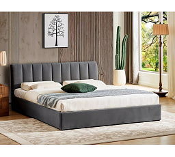 Posteľ s úložným priestorom MONTREAL Velvet, 160x200 cm, sivý Aksamit 192