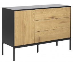 Komoda Seaford I čierna prírodný dub