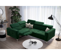 Rohová sedacia súprava TOSCANIA, relax s funkciou spania 185x250 - zelená, ľavá