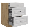 Dolní skříňka STELLO - 60 D 3S BB, Dub Artisan/Bílý mat