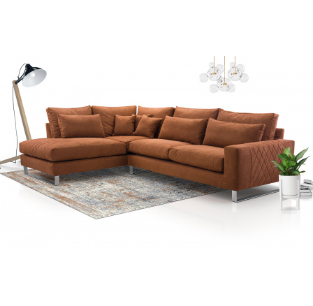 Rohová sedacia súprava Corny L hnedá