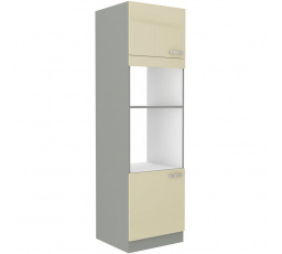 Kuchynská skrinka KARPO 60 DPM 210 2F, krémový lesk/sivá
