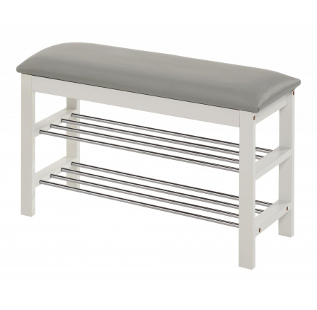 Regál na topánky ST11, biely/sivý