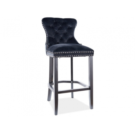 Barová stolička AUGUST H-1 Velvet, čierna/čierna Bluvel 19