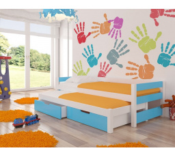 Dvojlôžko s matracmi FRAGA White+Blue