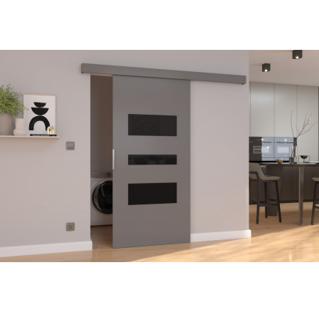 Posuvné dvere na stenu CENTO 86 Gray+Black Lacobel Posuvné dvere na stenu CENTO 86 Gray+Black Lacobel