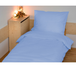 Predĺžené obliečky bavlna UNI 140x220, 70x90cm svetlomodré nitný gombík