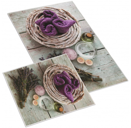 Kúpeľňová sada predložiek 3D 60x100+60x50cm bez výrezu Levanduľa