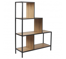 Schodiskový regál Edison M                  prírodný/čierny