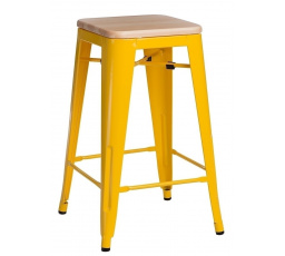 Barová stolička Paris Wood 65 cm žltá borovica prírodná
