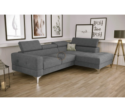 Rohová sedacia súprava TOSCANIA MINI s funkciou spania 170x250 cm - sivá, pravá