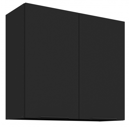 Horná skrinka SIENA - 80 G-72 2F, Čierna mat/Čierna mat