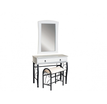1102 toaletný stolík s taburetkou biely/čierny (1102BC) (S) (K150-Z)