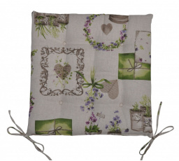 Vankúš sedadla 9 prešívanie - látka fialový motív