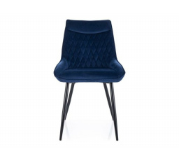 Jedálenská stolička AGAT VELVET, Blue Bluvel 86/čierna