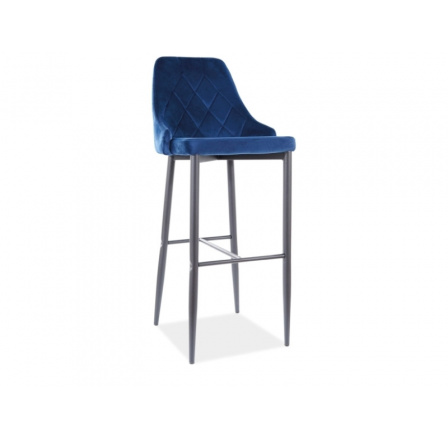 Barová stolička TRIX B Velvet H-1, čierna/modrá Bluvel 86
