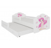 Dvojlôžko s bariérkou a matracmi CASIMO II GIRL WITH WINGS 160x80 Biela