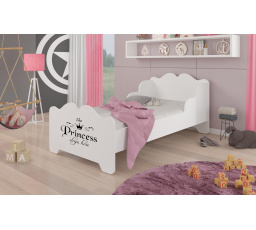 XIMENA PRINCESS BLACK 140x70 Biela posteľ s matracom