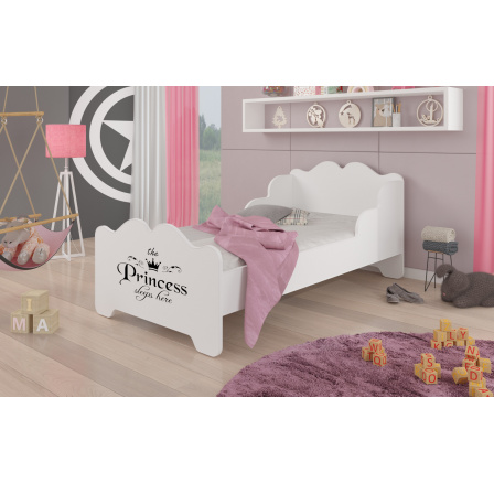 Posteľ s matracom XIMENA PRINCESS BLACK 140x70 Biela