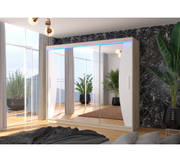 Posuvná skriňa so zrkadlom a LED osvetlením DIEGO 250 Sonoma+White