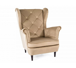 Kreslo LADY Velvet, béžové Bluvel 28/wenge