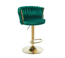 Barová stolička H4-FX, zelená / zlatá