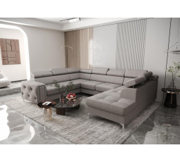 Rohová sedacia súprava ORION MAX I s funkciou spania 225X350X255 cm - sivá, ľavá