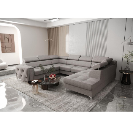 Rohová sedacia súprava ORION MAX I s funkciou spania 225X350X255 cm - sivá, ľavá