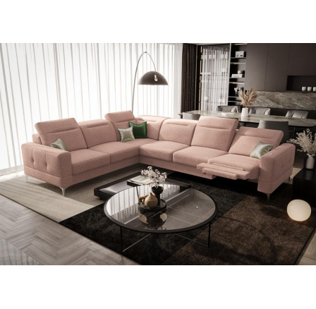 Rohová sedacia súprava s funkciou, relax MALIBU MAX 320x250 - ľavá, ružová