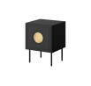 Nočný stolík PALAZZO, matná čierna/dub craft
