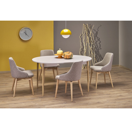 Jedálenský stôl rozkladací PIVOT, kašmír/prírodný