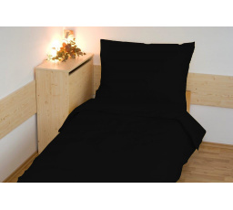 Obliečky bavlna UNI 140x200, 70x90cm čierna nitkový gombík