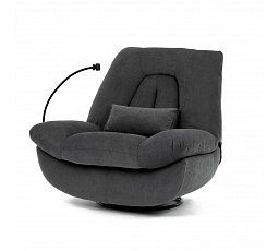 Polohovacie kreslo, elektrické zabudované ovládanie, siva, látka, TV-7089 GREY2