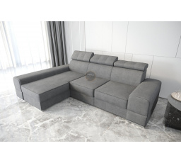 Rohová sedacia súprava ROYAL 295×185 - sivá, ľavá