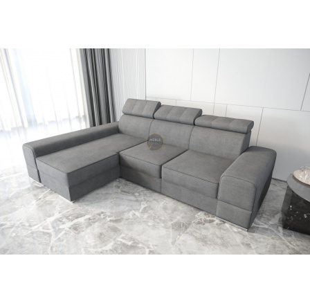 Rohová sedacia súprava ROYAL 295×185 - sivá, ľavá