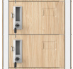 Plechová uzamykateľná šatníková skriňa OLIVER, 900 x 1850 x 450 mm, Eco Design: biela/dub sonoma