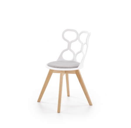 Jedálenská stolička K308, biela/sivá