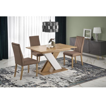 Jedálenský stôl XARELTO, Dub Lancelot/Biela