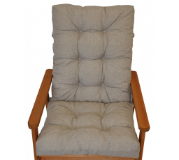 Vankúš na záhradné kreslo s mašľou - látka tmavobéžová