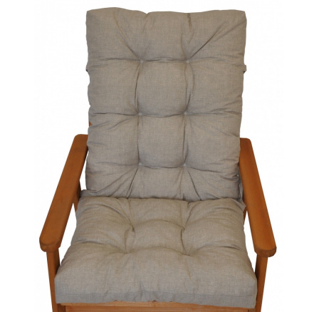 Vankúš na záhradné kreslo s mašľou - látka tmavobéžová