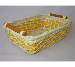 Ratanový kôš so žltým prepletaním