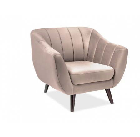 Kreslo ELITE 1 VELVET, Béžový Bluvel 28/Wenge