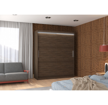 Posuvná skriňa s LED osvetlením LINCOLN 180 Choco+Choco